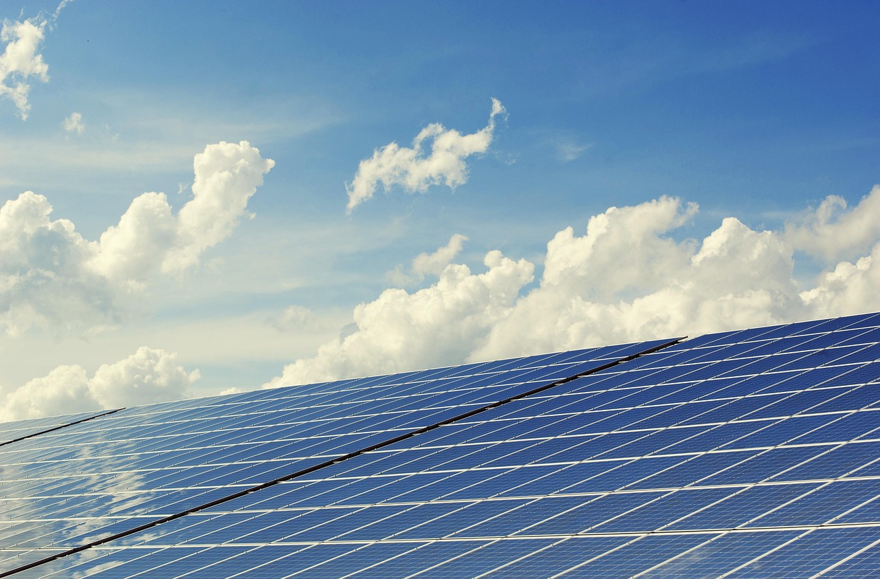 Solar panels on a home's rooftop.