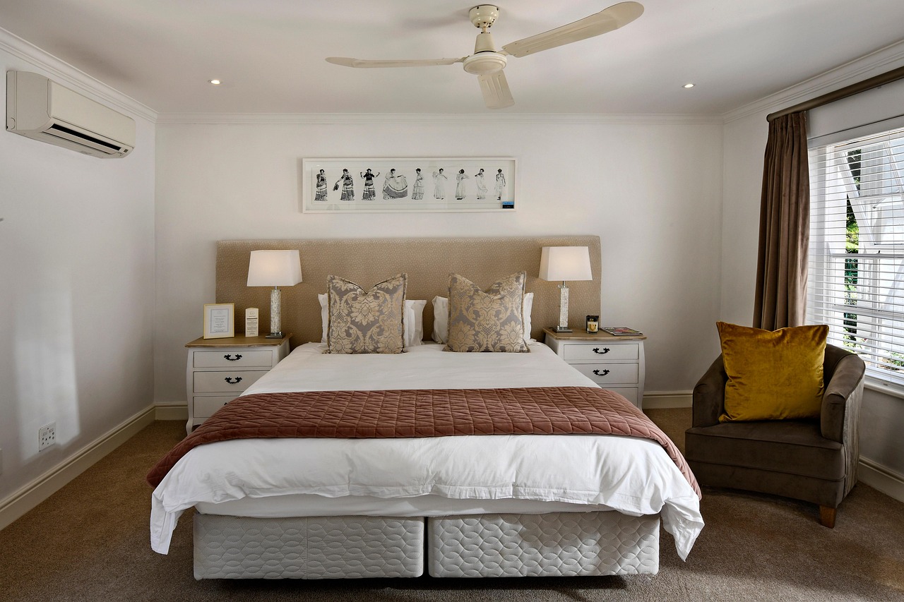Minimalist neutral bedroom featuring natural textures. Minimalist neutral bedroom featuring natural textures.
