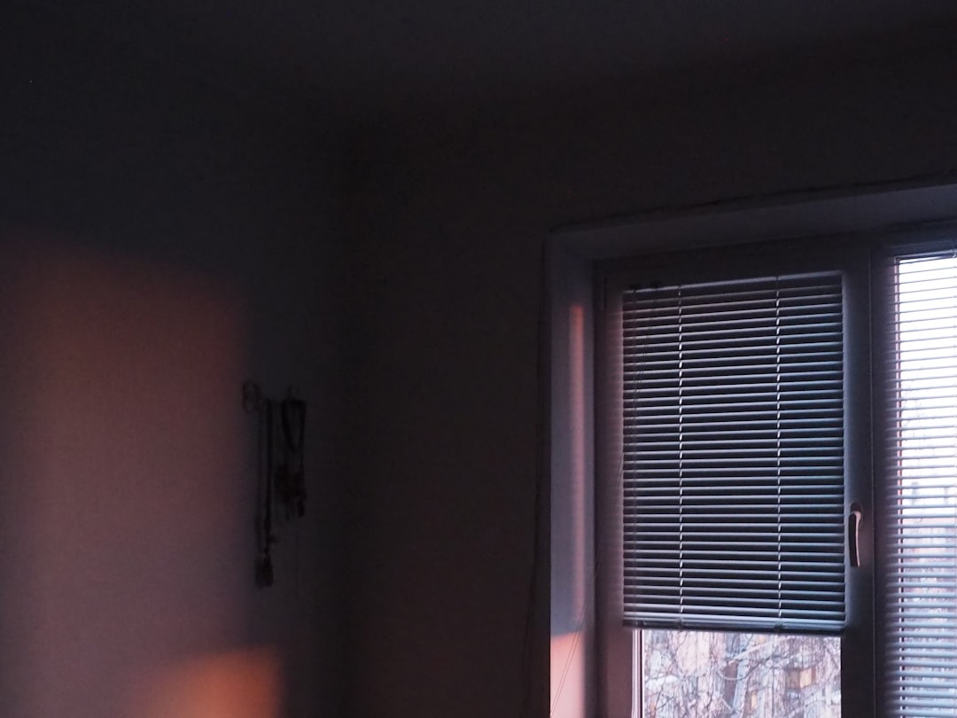 Sleek minimalist blinds in modern living room Sleek minimalist blinds in modern living room