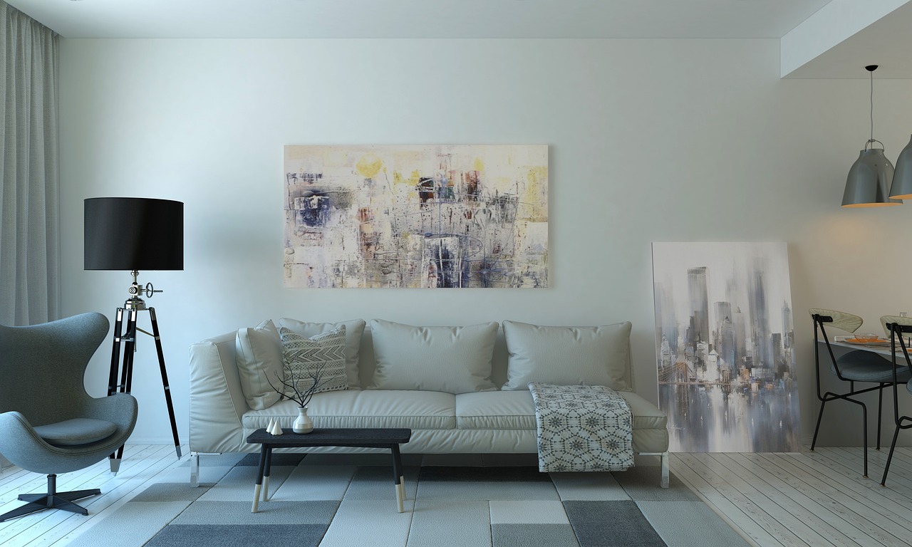Cozy living room with autumn pampas grass