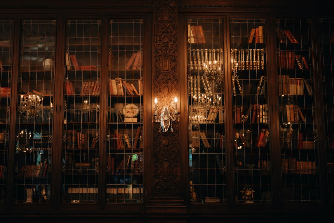 LED strips illuminating cozy autumn bookshelf LED strips illuminating cozy autumn bookshelf