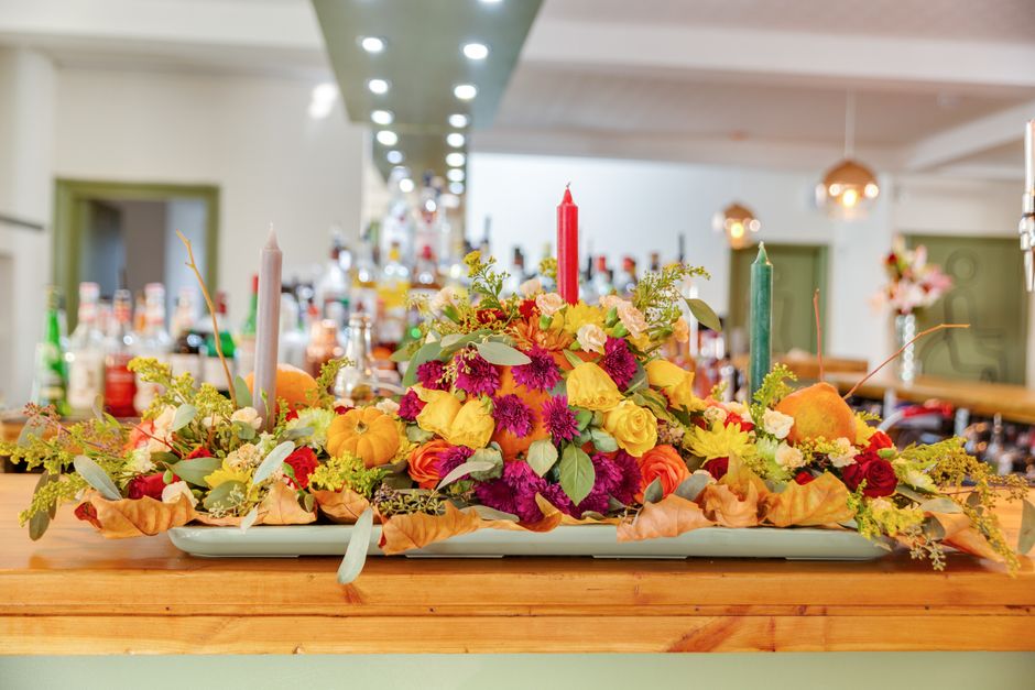 Rustic table setup featuring artisan fall foliage. Rustic table setup featuring artisan fall foliage.